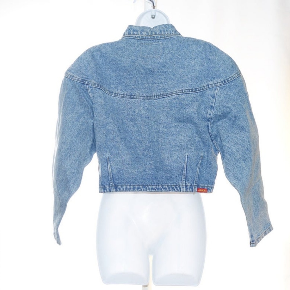 Retro Jordache Cropped Jean Jacket Rhinestones - Picture 6 of 8